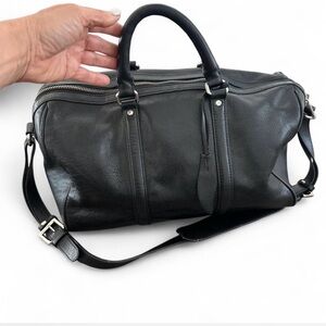 Charles Jourdan Black Leather Duffel Bag